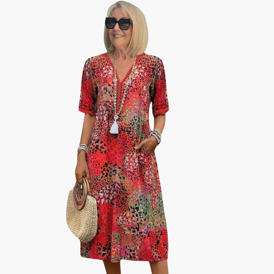 Blumenmuster Kleid für Damen