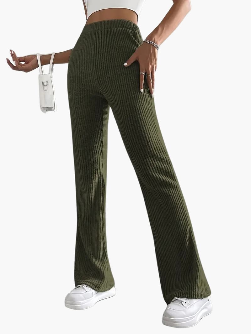 Hohe Taille Weitbein Hose für Damen