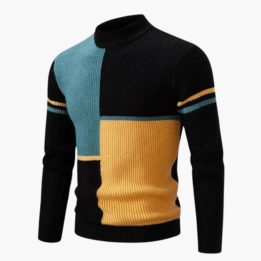 Grafik-Blockmuster Strickpullover für Herren