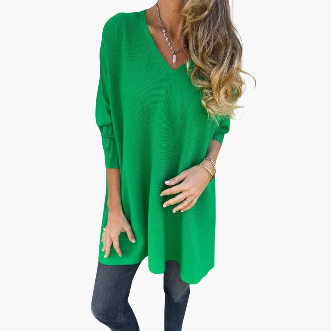 V-Ausschnitt Strickpullover für Damen