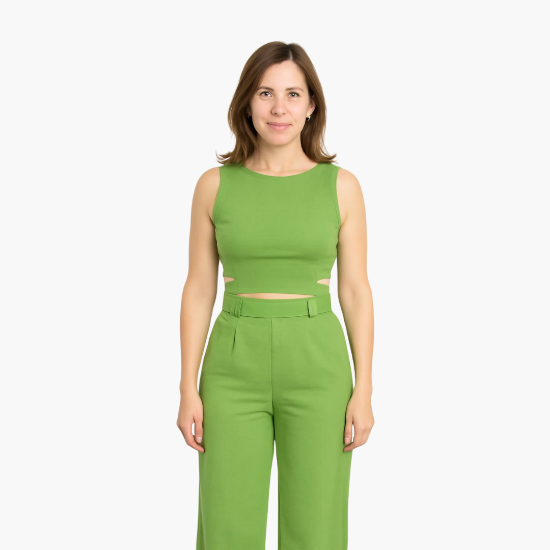 Crop Top Hosen Set für Damen