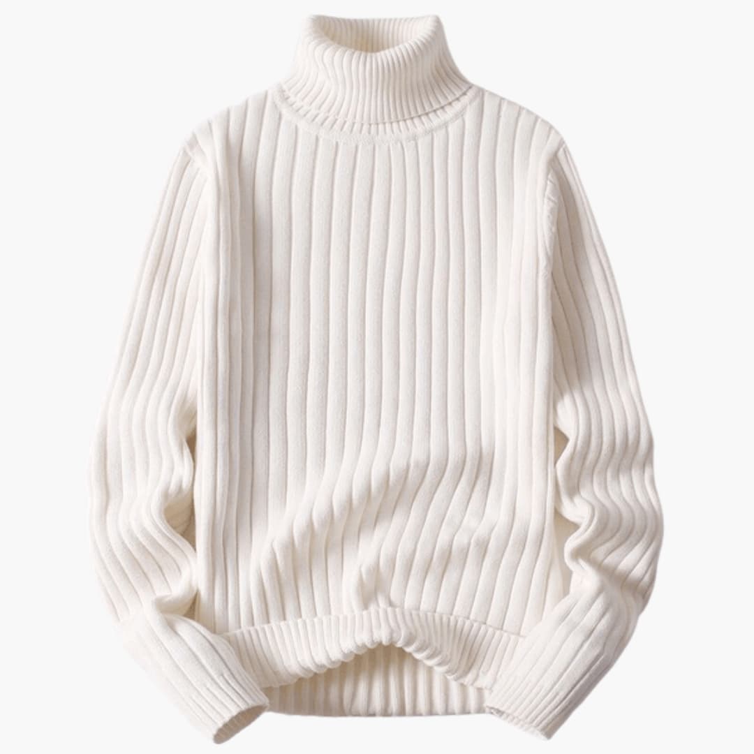 Gerippter Rollkragenpullover für Herren
