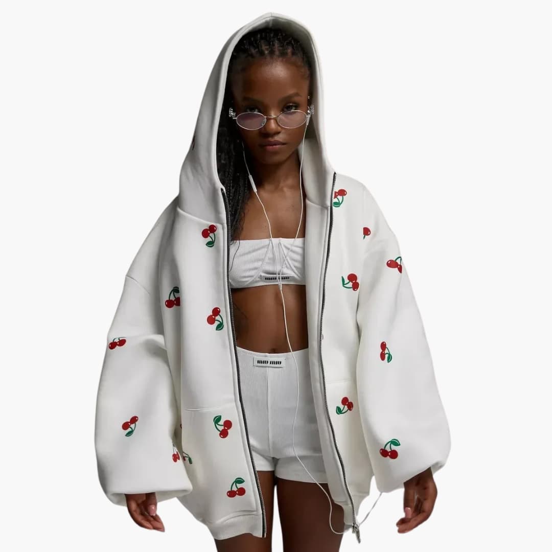 Kirschmotiv Jacke für Damen