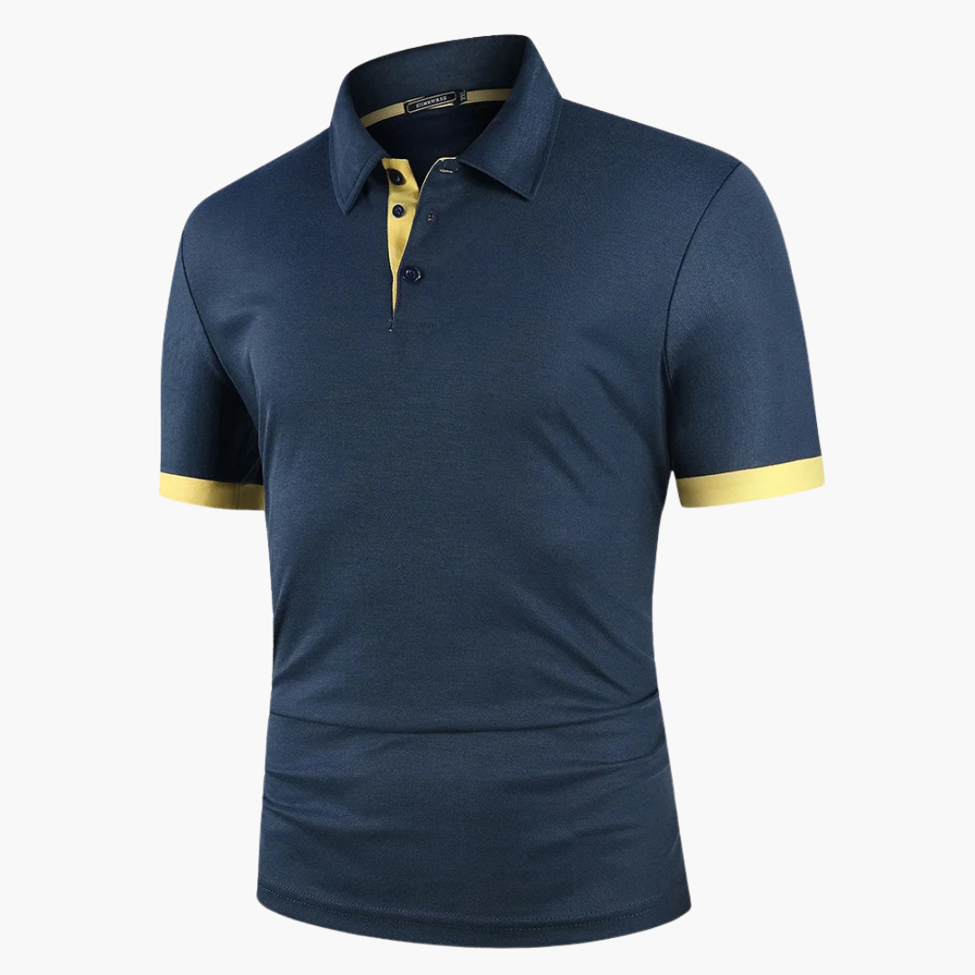 Geripptes Poloshirt mit Kontrast für Herren
