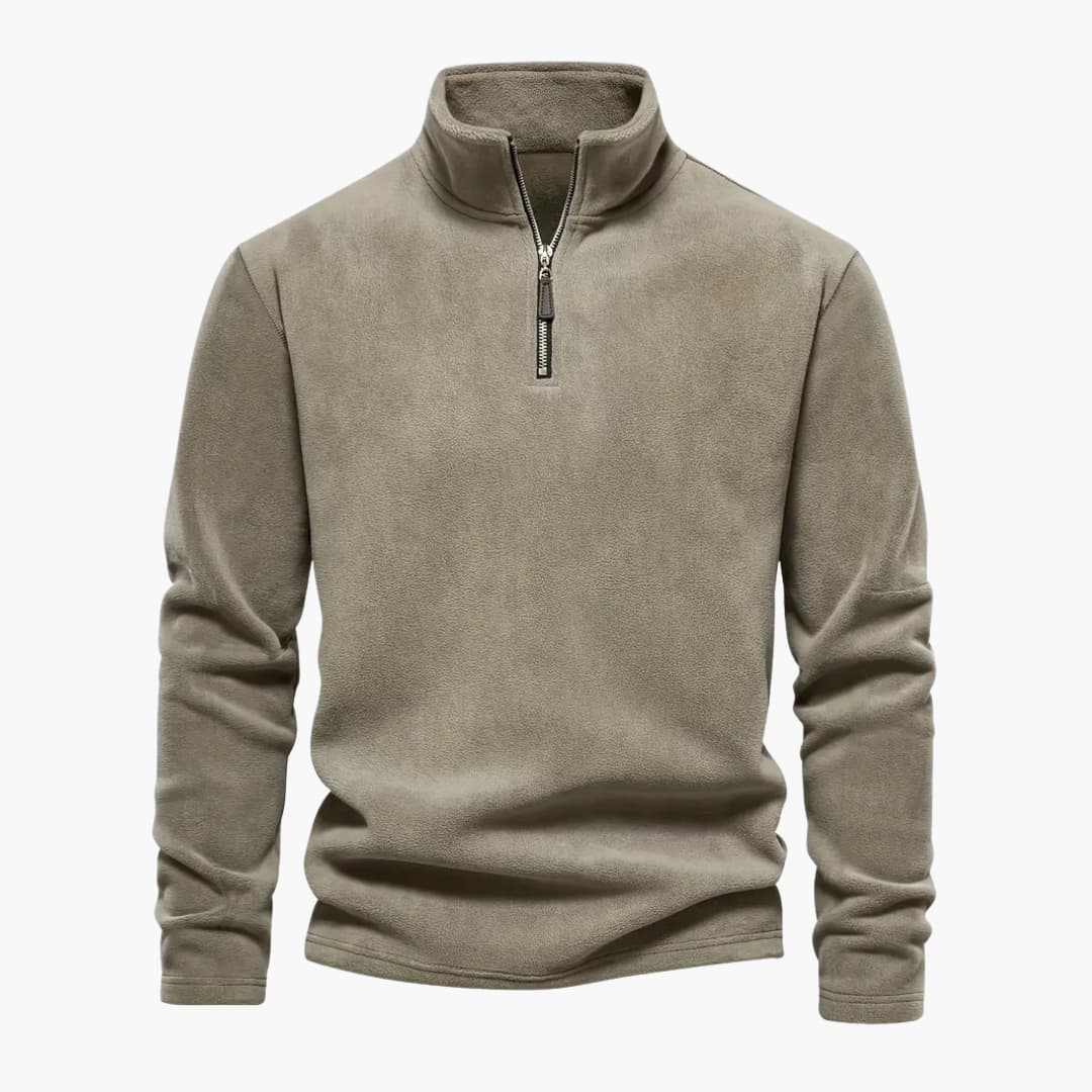 Viertelreißverschluss Fleecepullover für Herren