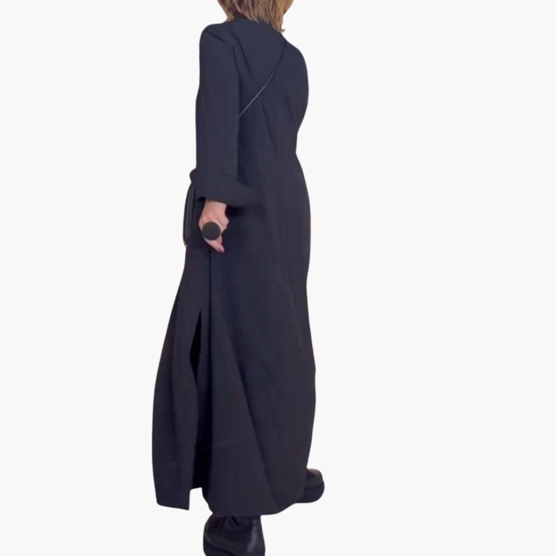 Knopfleisten Maxikleid mit Seitenschlitz für Damen