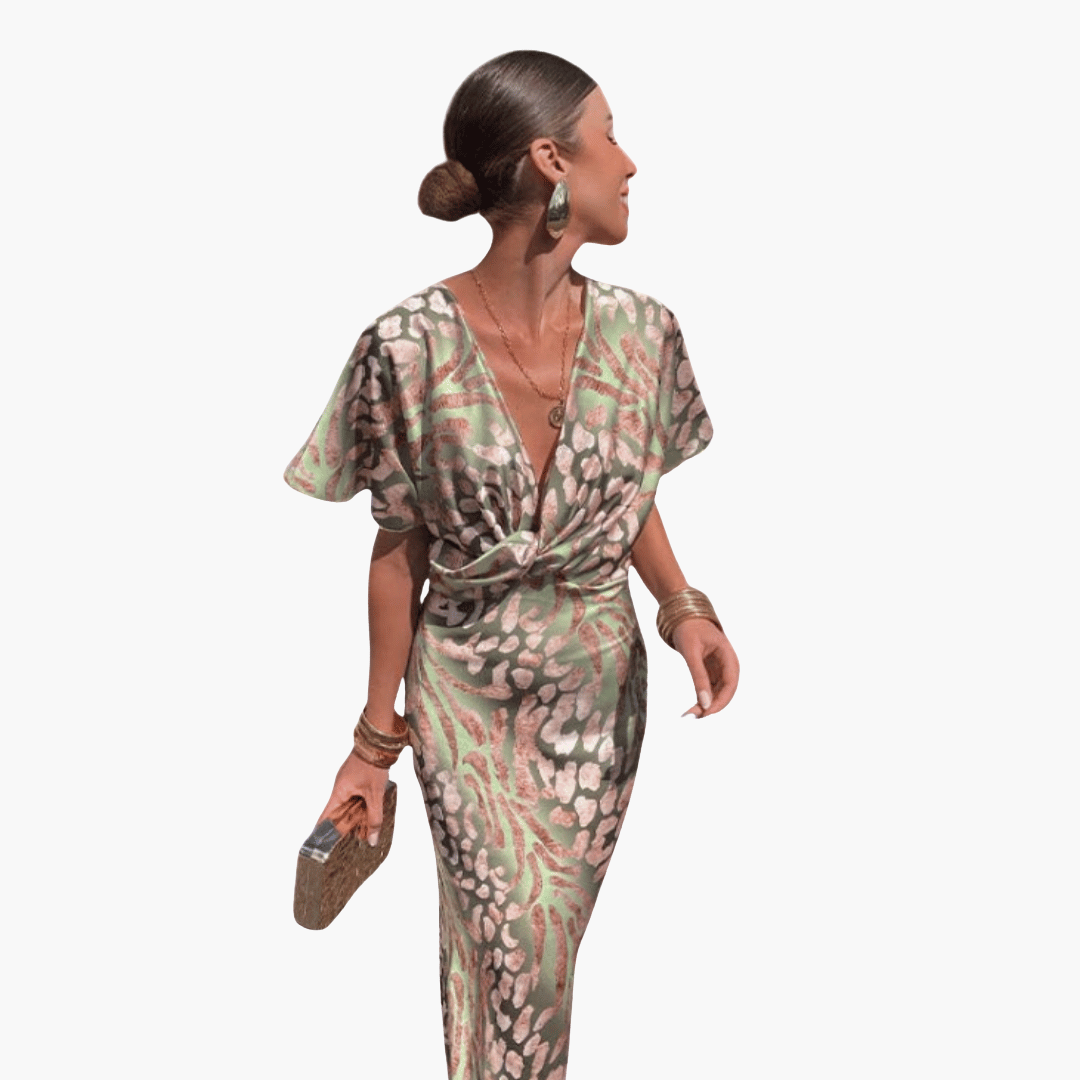 Twist V-Ausschnitt Maxikleid für Damen