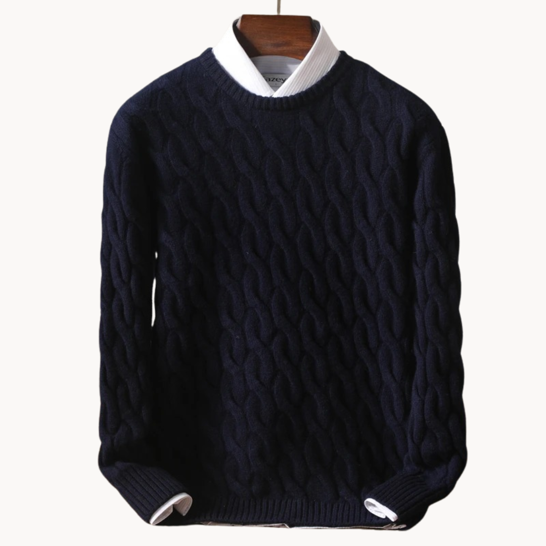 Zopfmuster Strickpullover für Herren