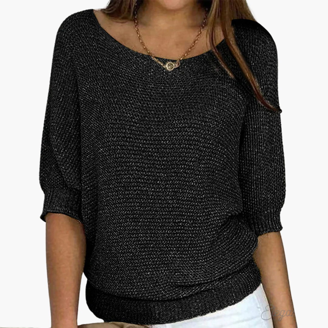 Gerippter Strickpullover für Damen