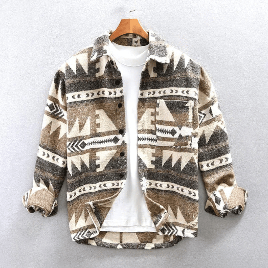 Jacquard-Flanellhemd für Herren