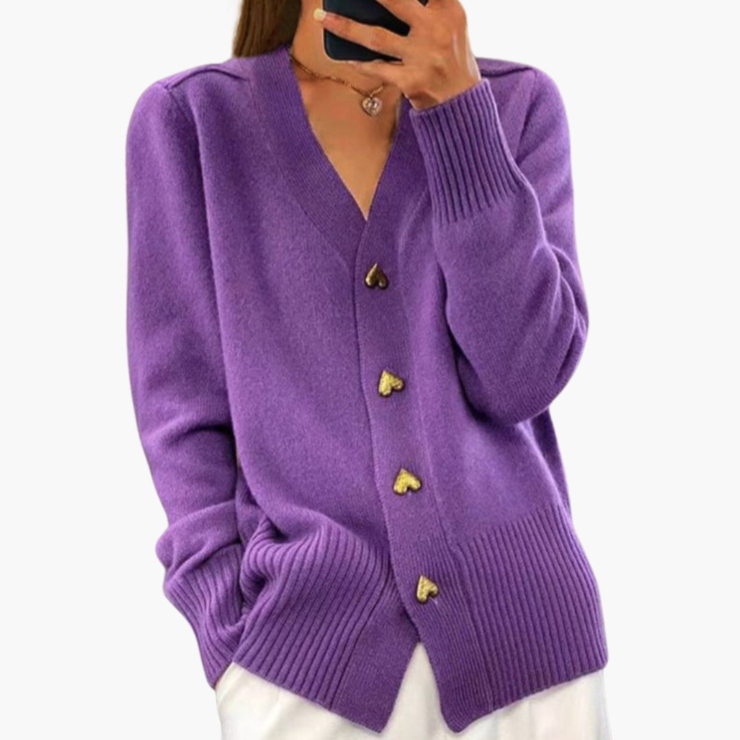 Herzknopf Strickjacke für Damen