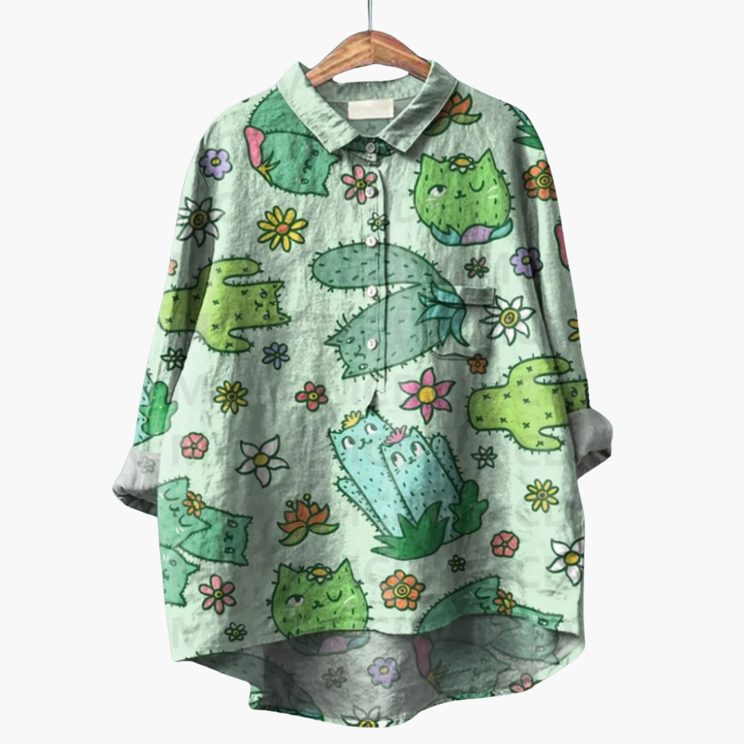 Handgefertigte Blumen Bluse für Damen