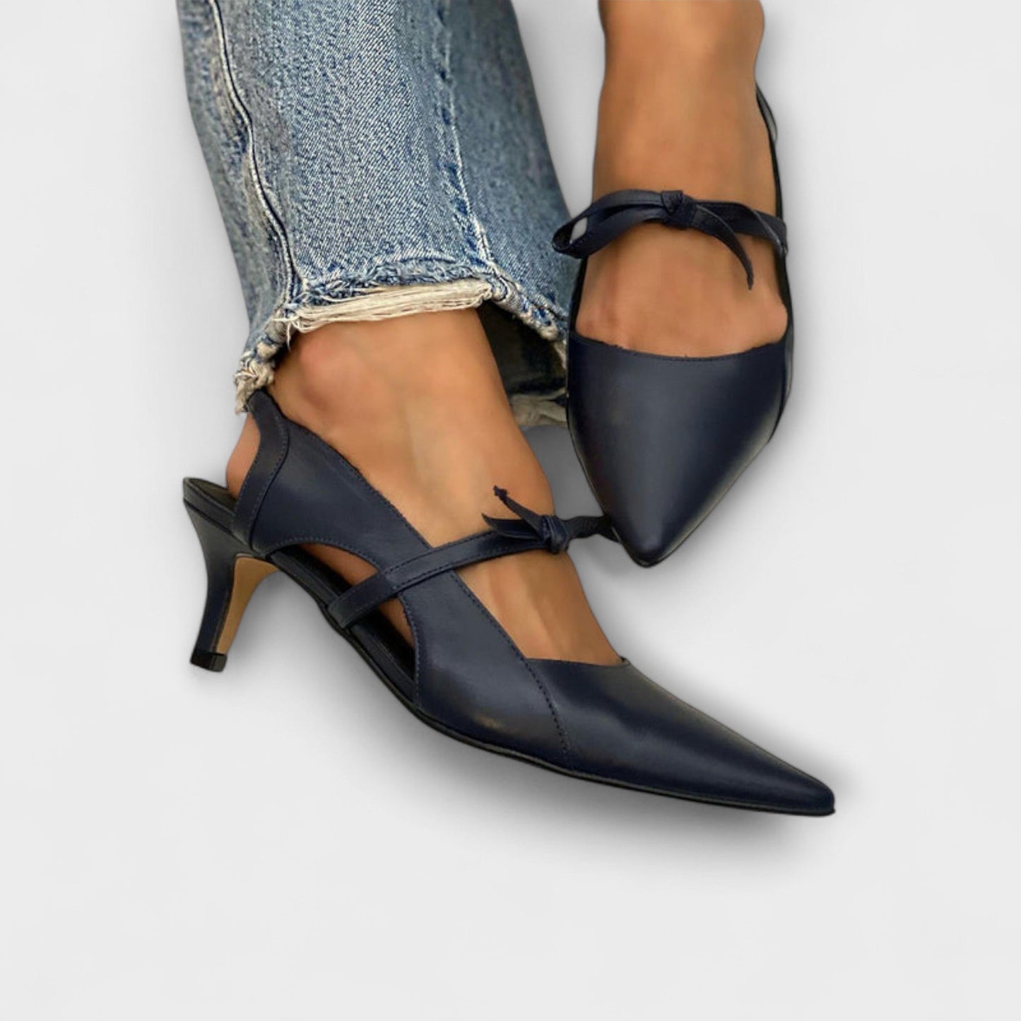 Katherine - Schwarze Schuhe mit niedrigen Absätzen
