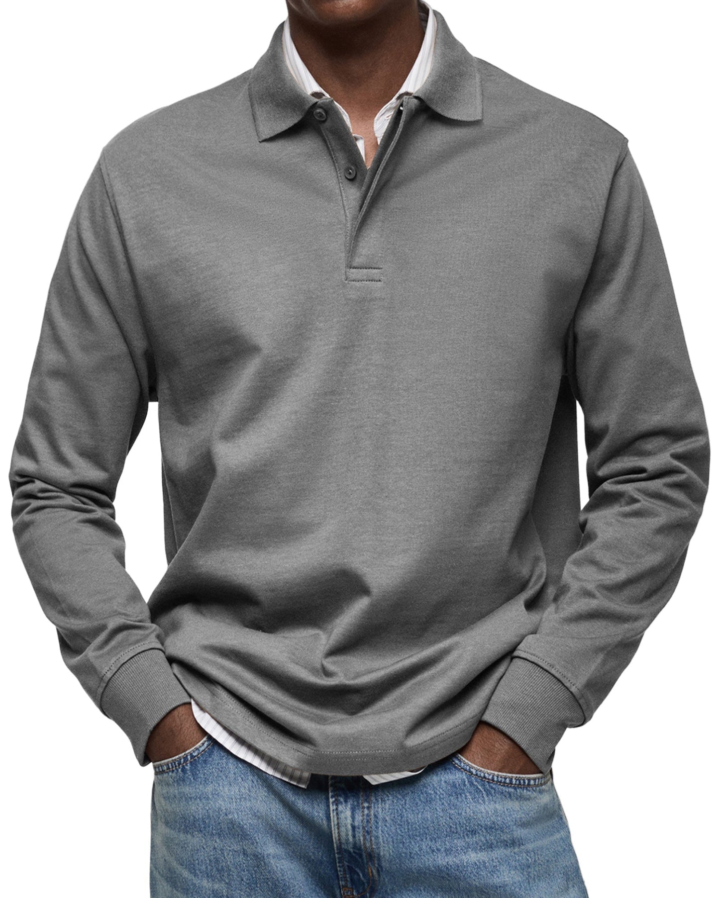 Maleko | Lässiges Langarm-Poloshirt