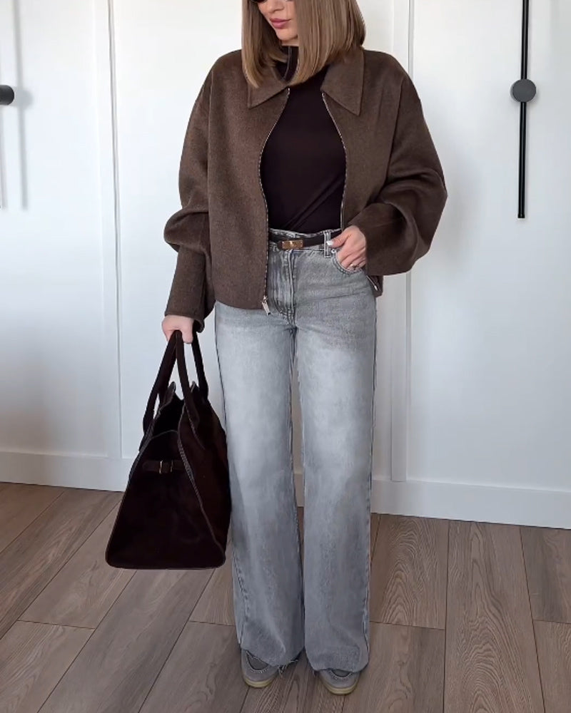 Kastenförmiger Kurzjacke für Damen