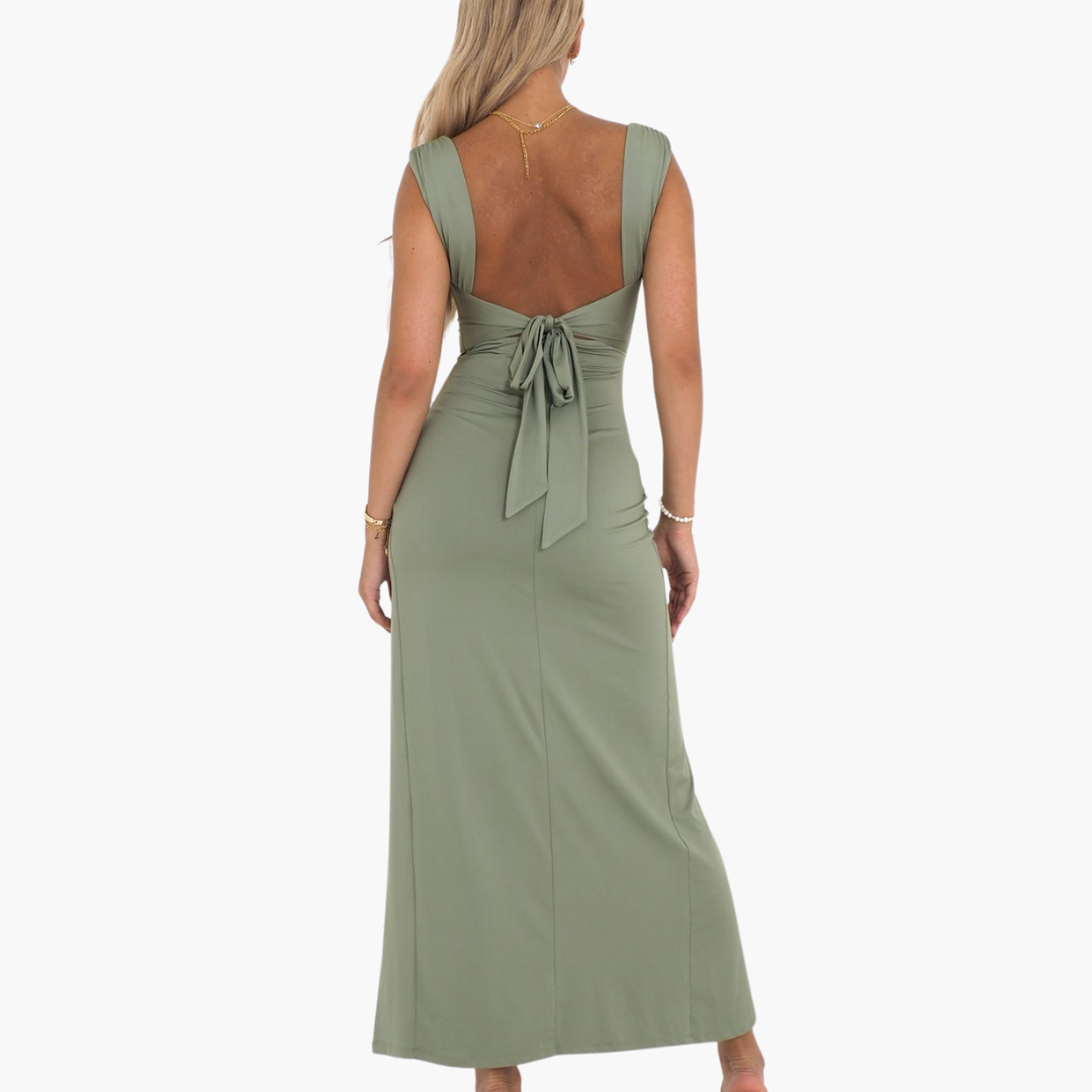 Gerüschtes Abendkleid mit Schlitz für Damen
