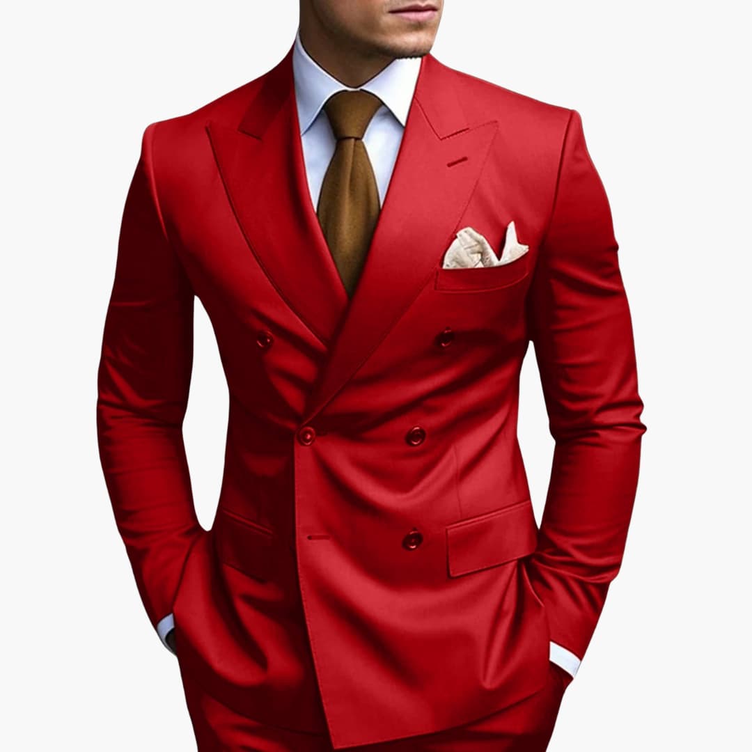 Doppelreihiger Slim Fit Anzug für Herren