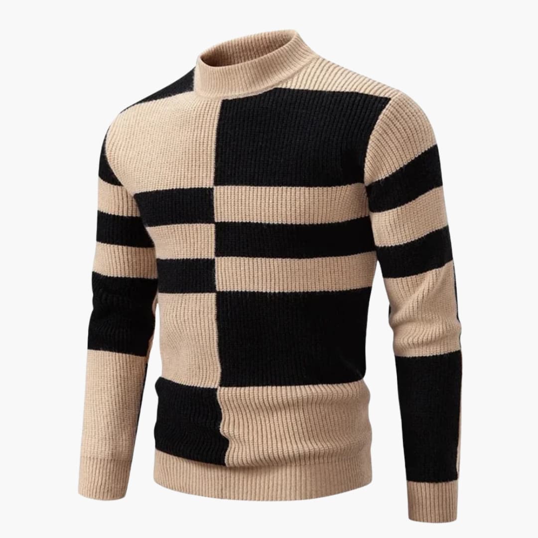 Grafik-Blockmuster Strickpullover für Herren