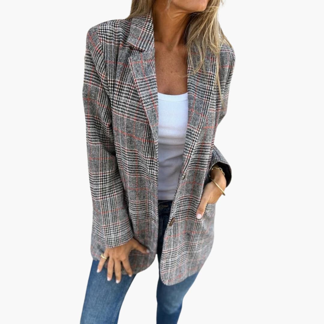 Kariertes Blazer für Damen