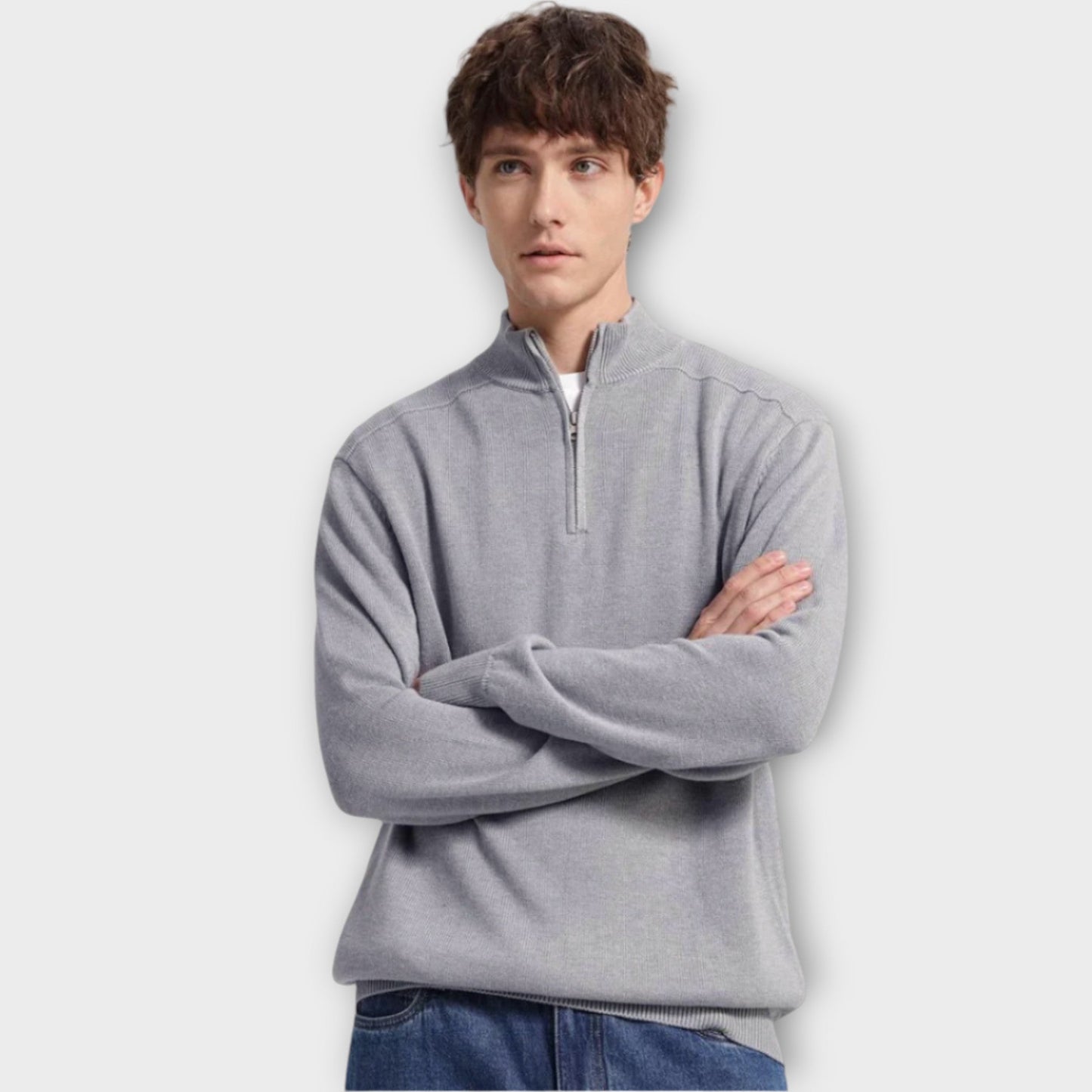 Halb-Zip Strickpullover für Herren