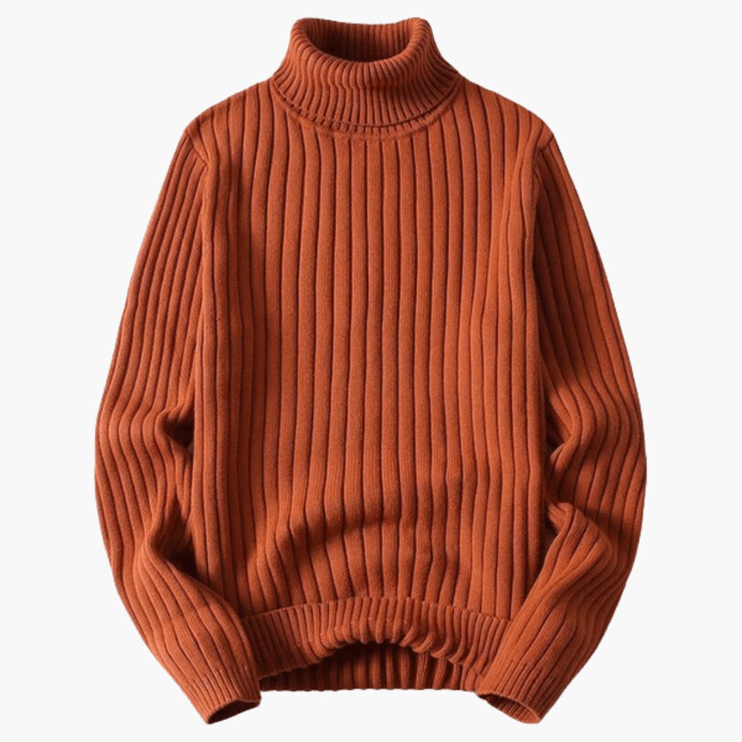 Gerippter Rollkragenpullover für Herren