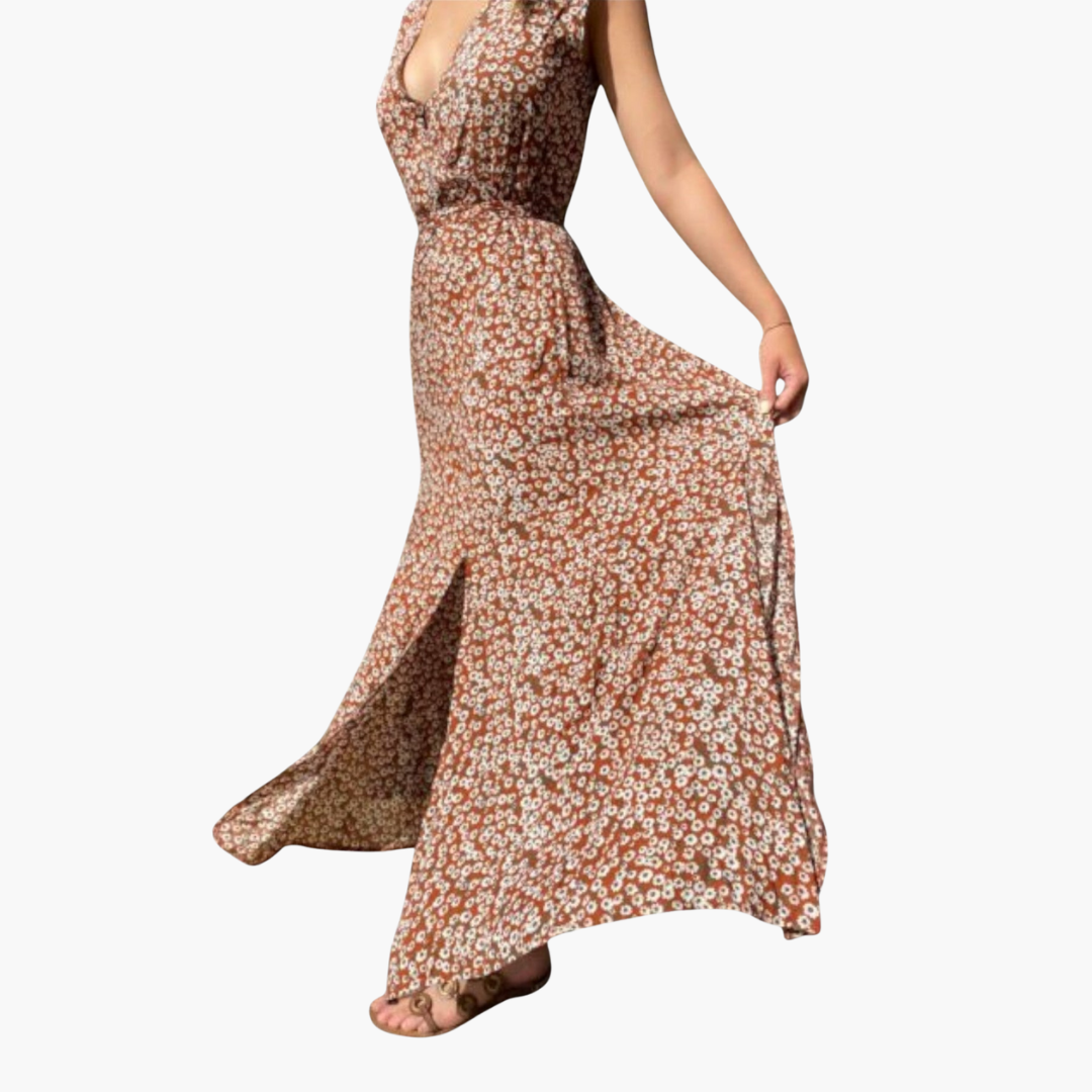 Boho Floral Maxi Kleid für Damen