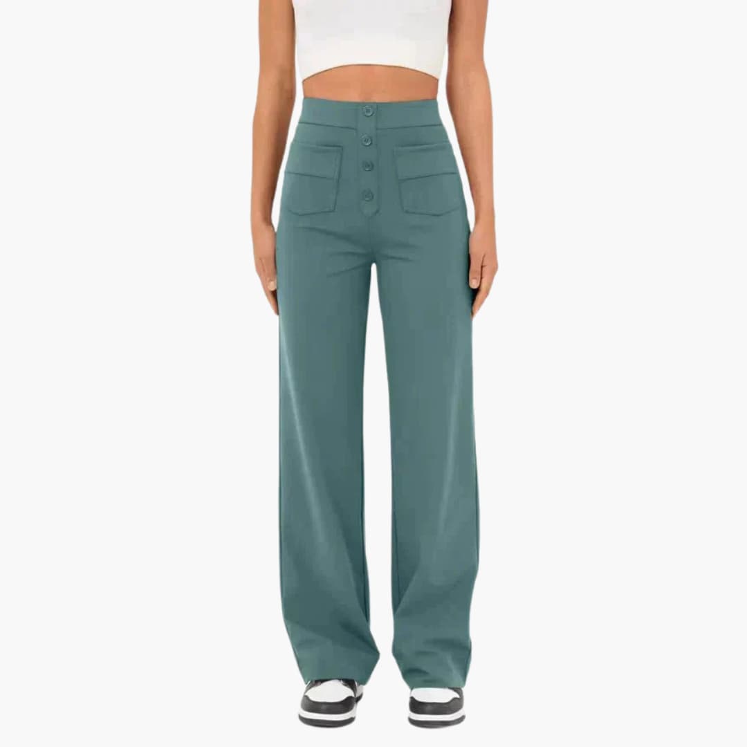 Hohe Taille Stoffhose für Damen