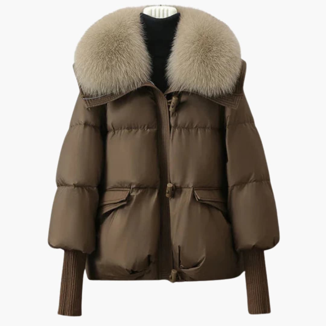 Kunstpelzkragen Jacke für Damen