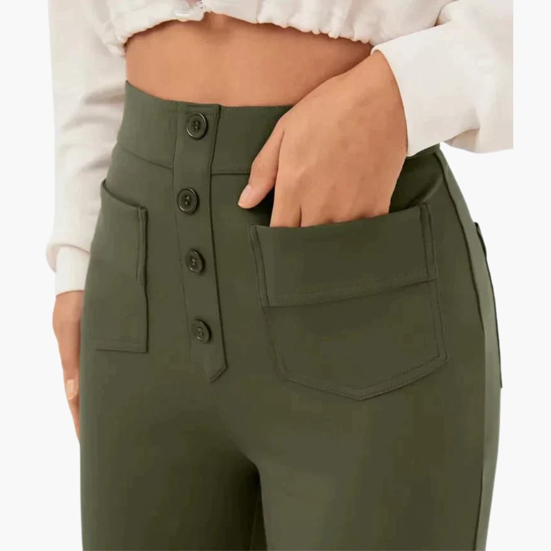 Hohe Taille Stoffhose für Damen