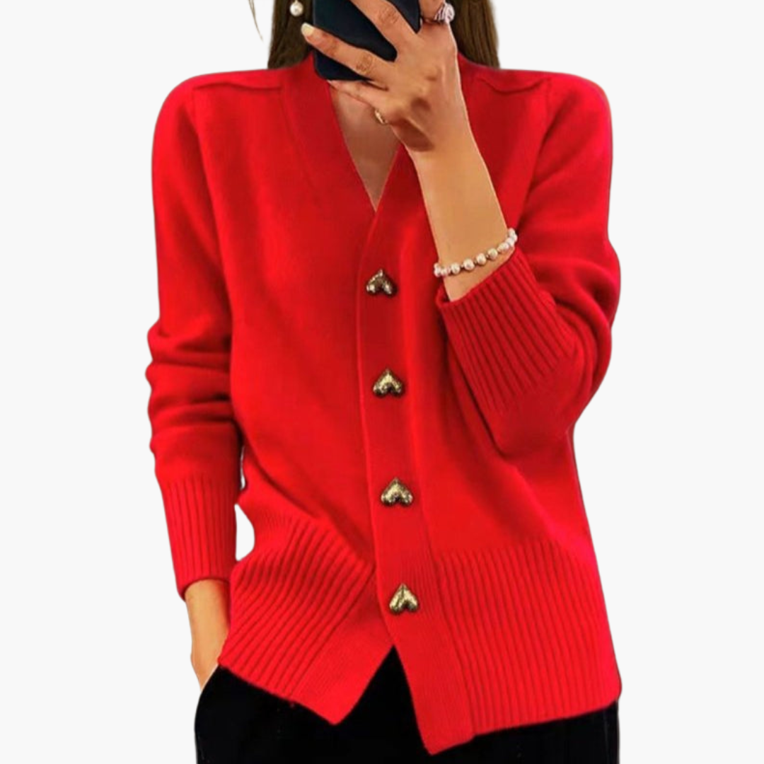 Herzknopf Strickjacke für Damen