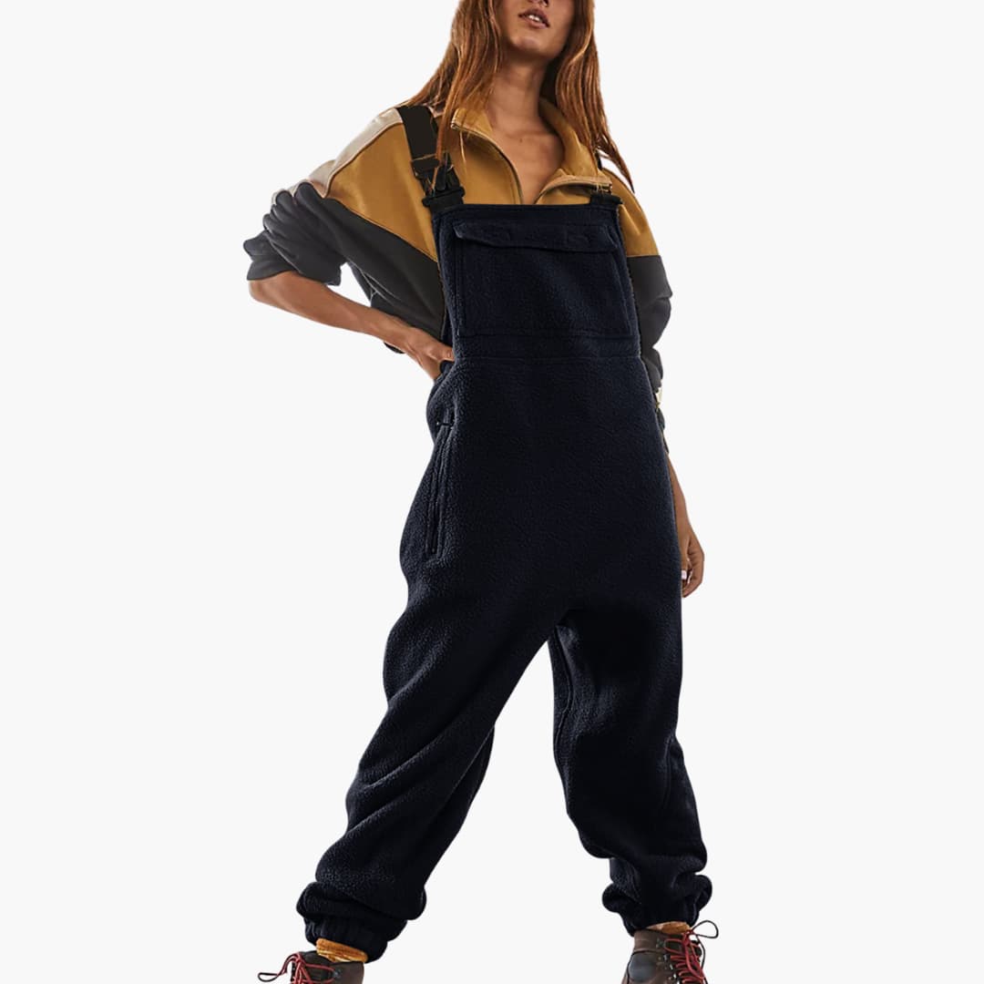 Fleece Latzhose mit Trägern für Damen
