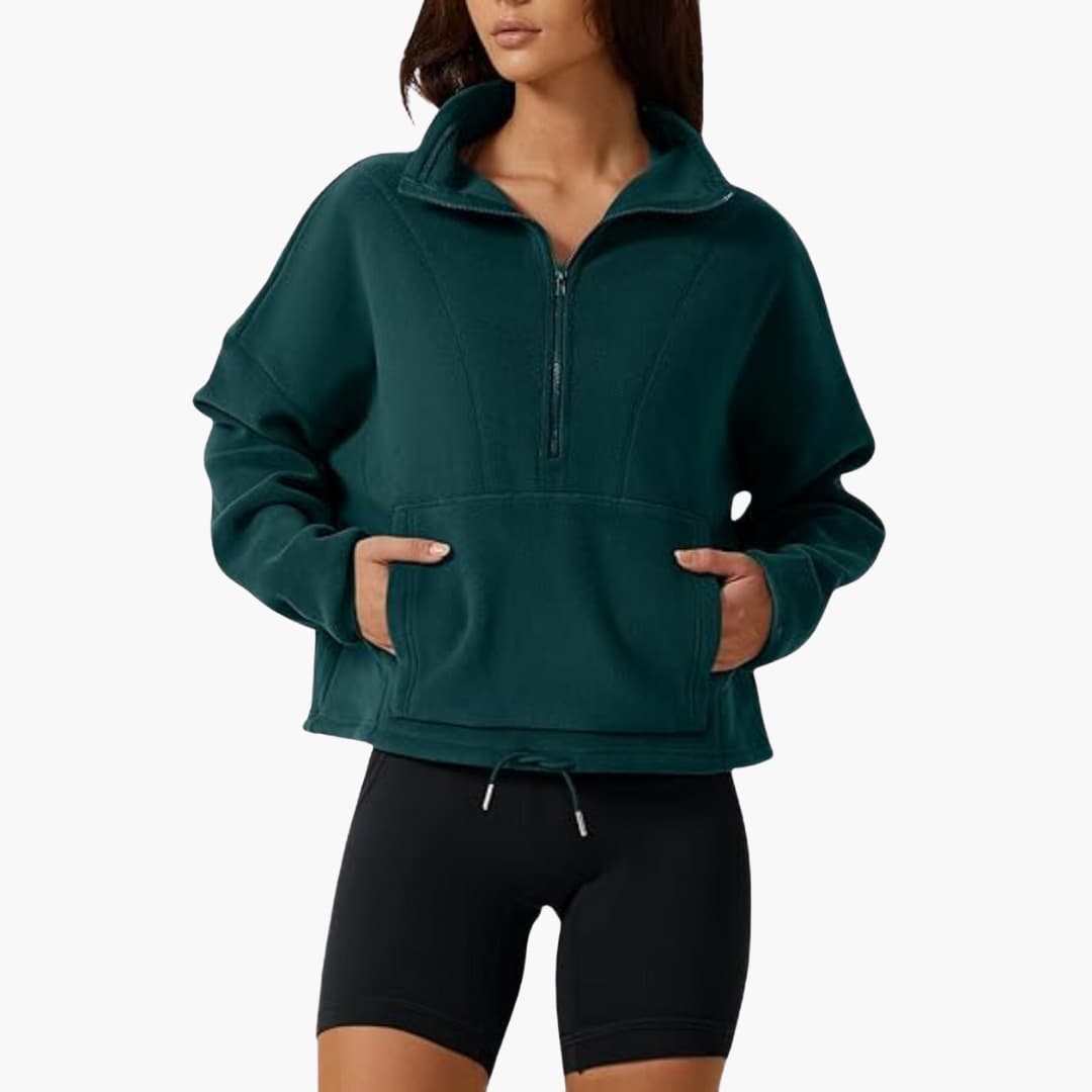 Halb-Zip Fleece-Sweatshirt für Damen