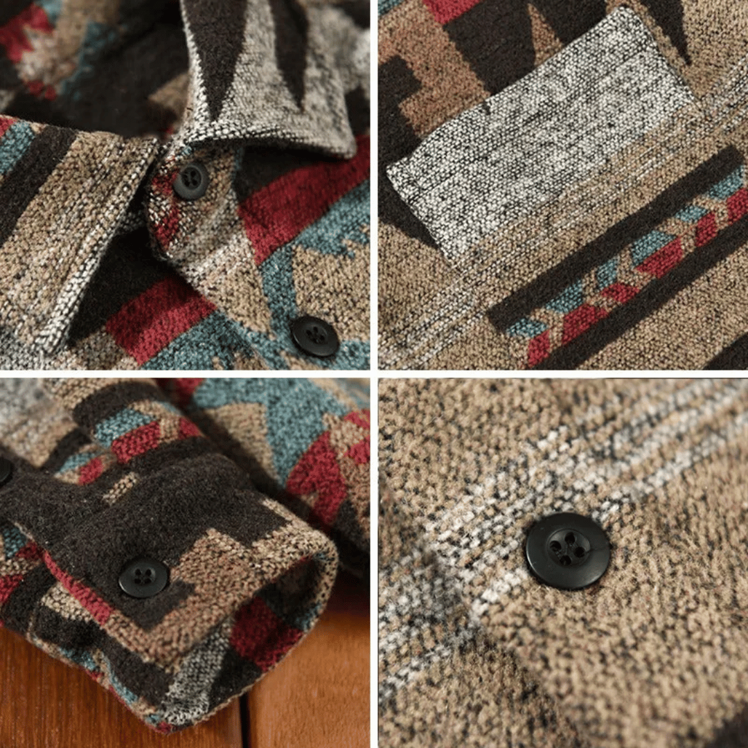 Jacquard Flanellhemd für Herren