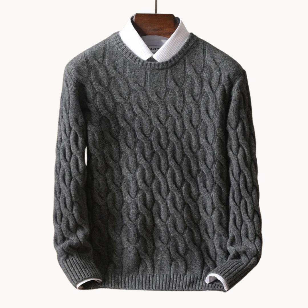Zopfmuster Strickpullover für Herren