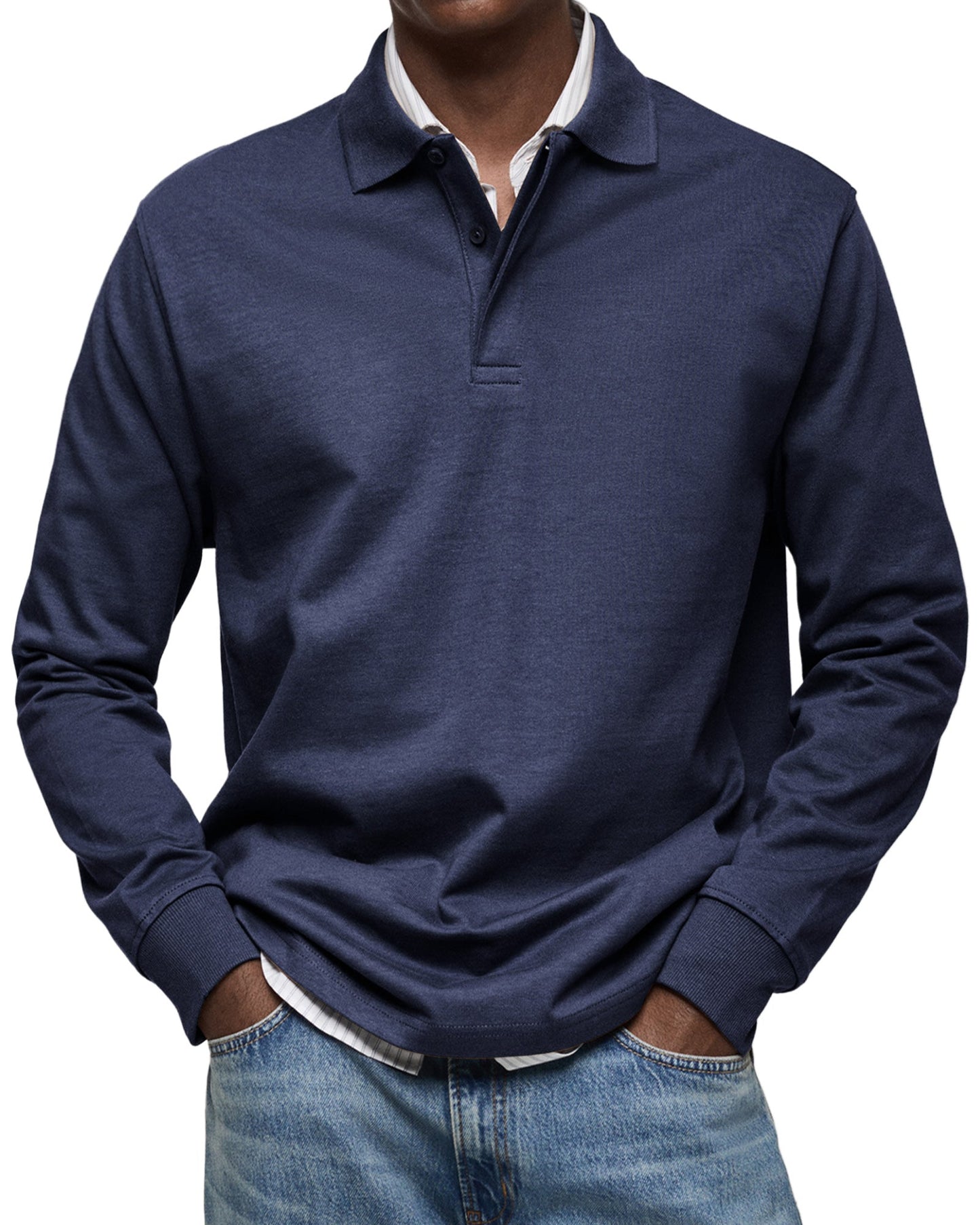 Maleko | Lässiges Langarm-Poloshirt
