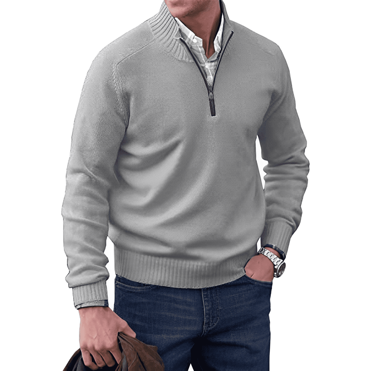 Halb-Zip Strickpullover für Herren