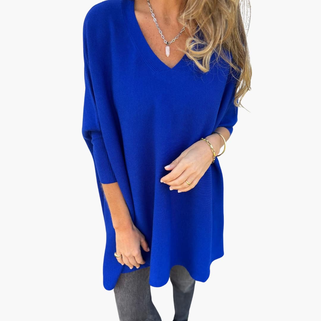 V-Ausschnitt Strickpullover für Damen