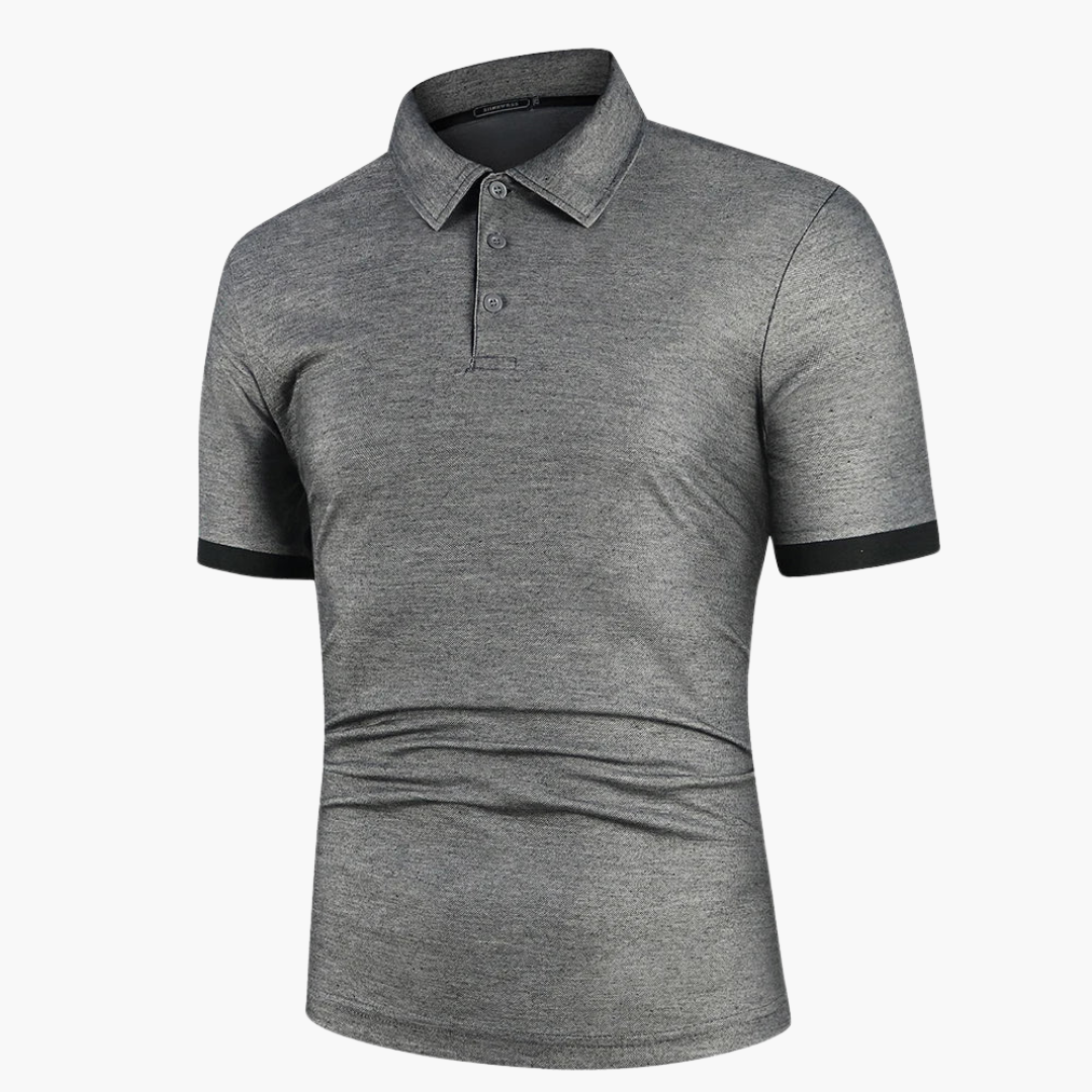 Geripptes Poloshirt mit Kontrast für Herren