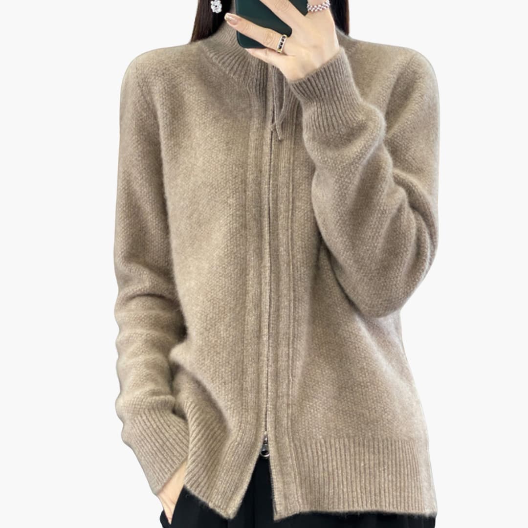 Reißverschluss Strickjacke für Damen