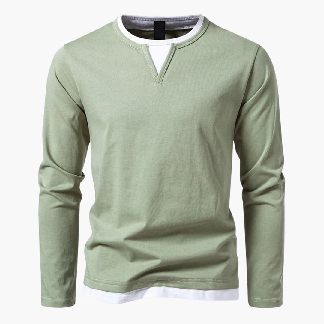 Zweilagiger Pullover mit Kragen für Herren