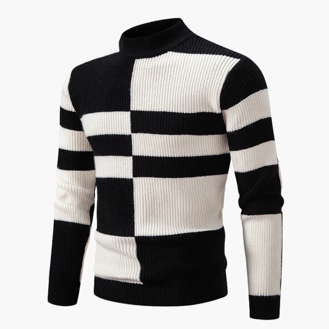 Grafik-Blockmuster Strickpullover für Herren