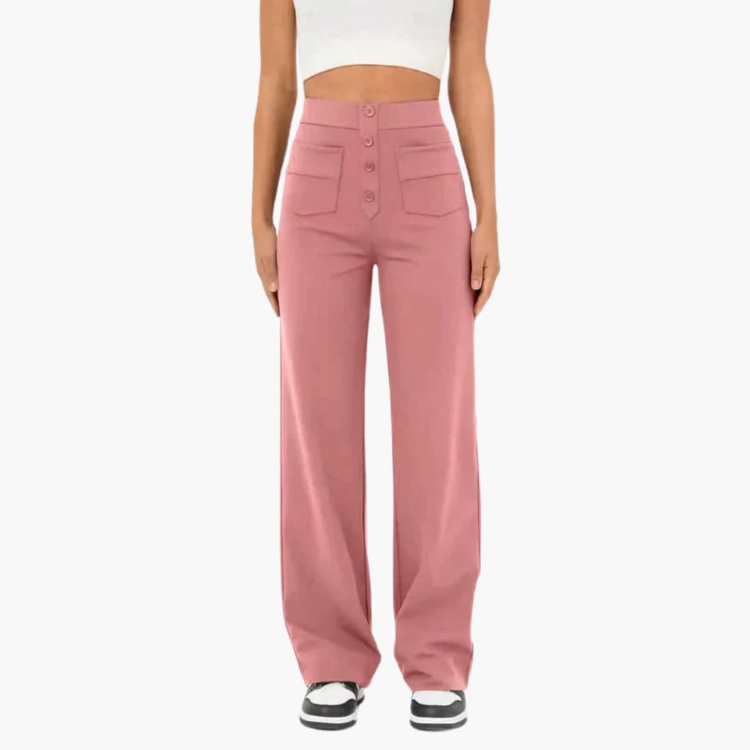 Hohe Taille Stoffhose für Damen