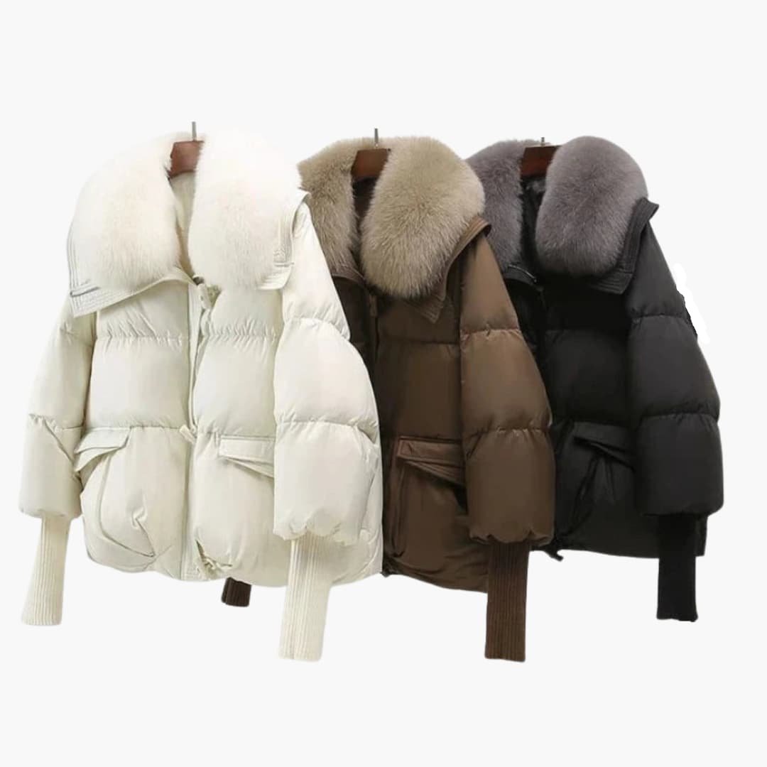 Kunstpelzkragen Jacke für Damen