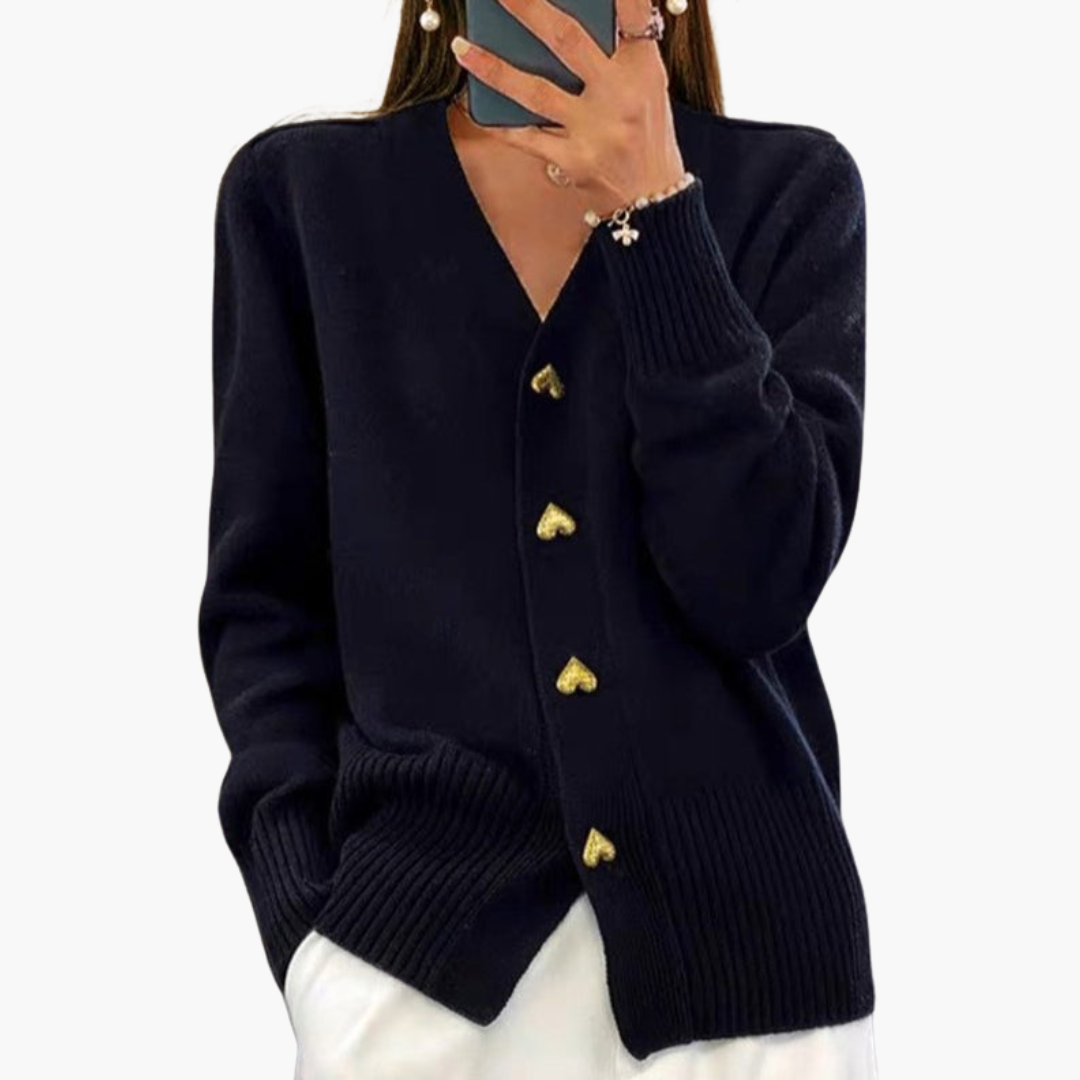 Herzknopf Strickjacke für Damen