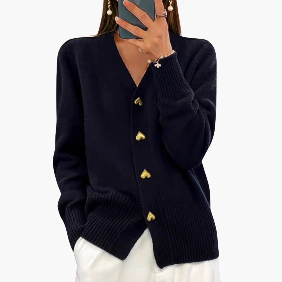 Herzknopf Strickcardigan für Damen