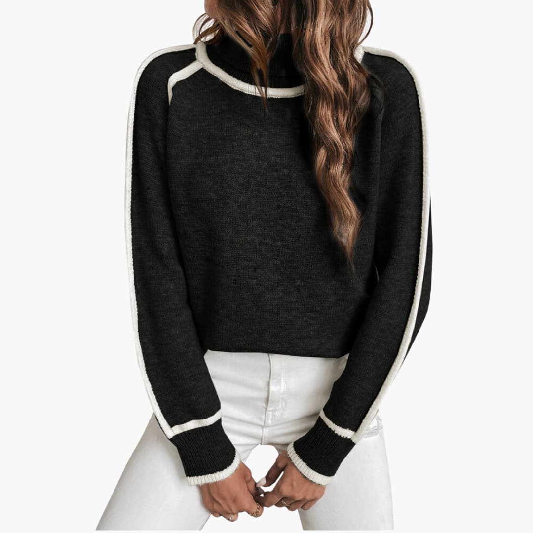 Gestreifter Rollkragenpullover für Damen