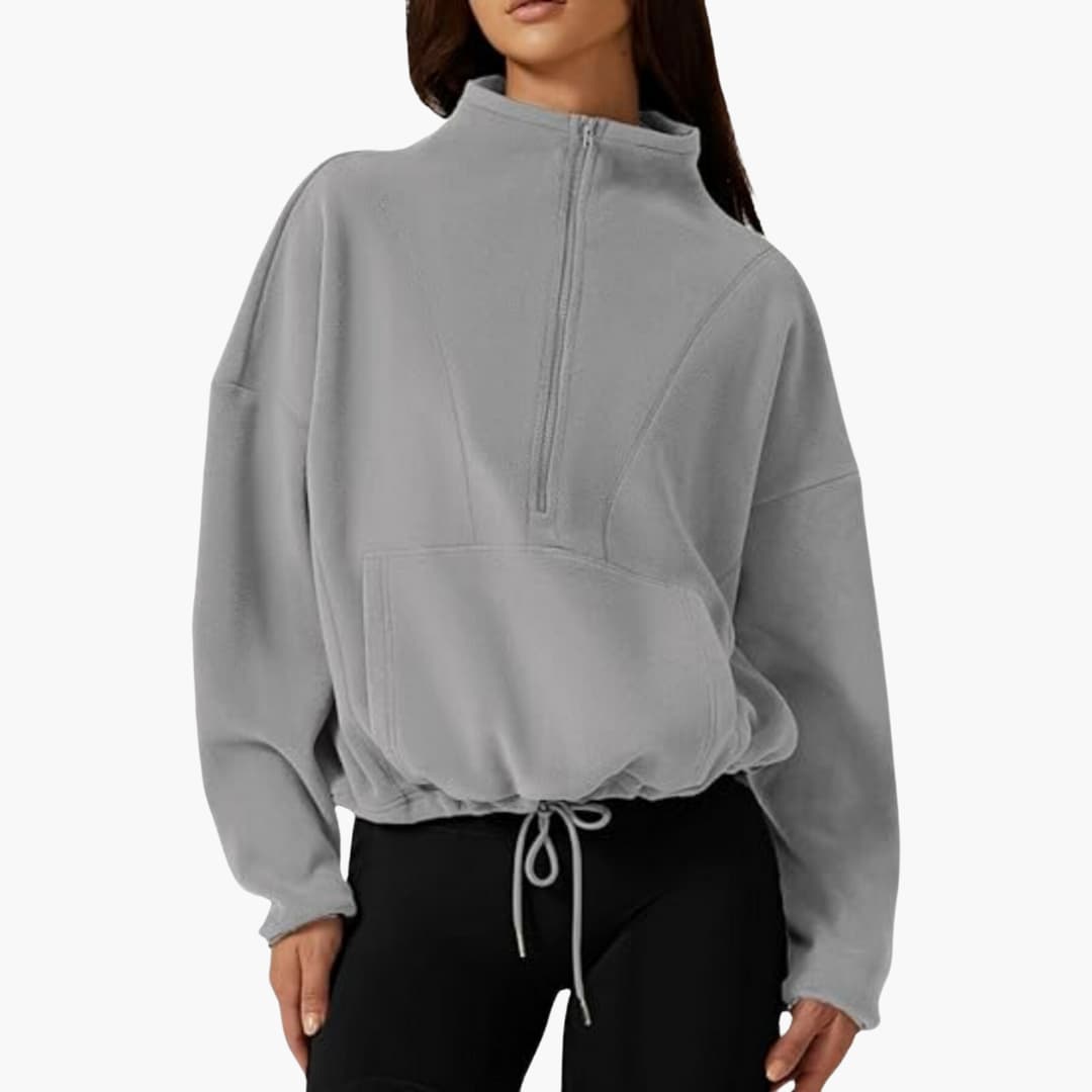 Halb-Zip Fleece-Sweatshirt für Damen