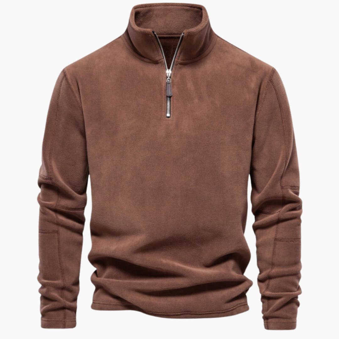 Viertelreißverschluss Fleecepullover für Herren