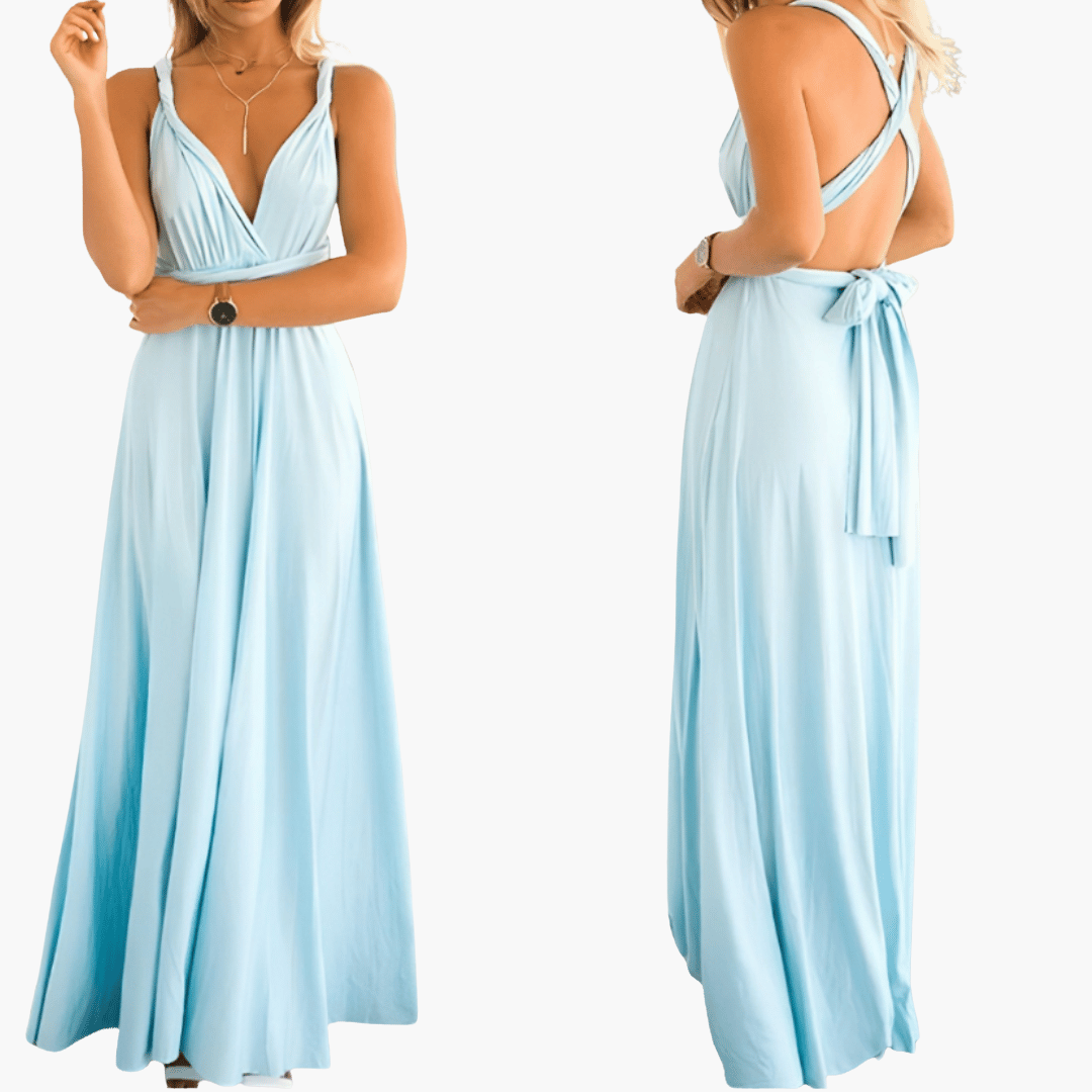 Mehrfach-Wickel Maxi Kleid für Damen