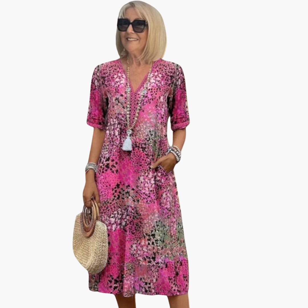 Blumenmuster Kleid für Damen